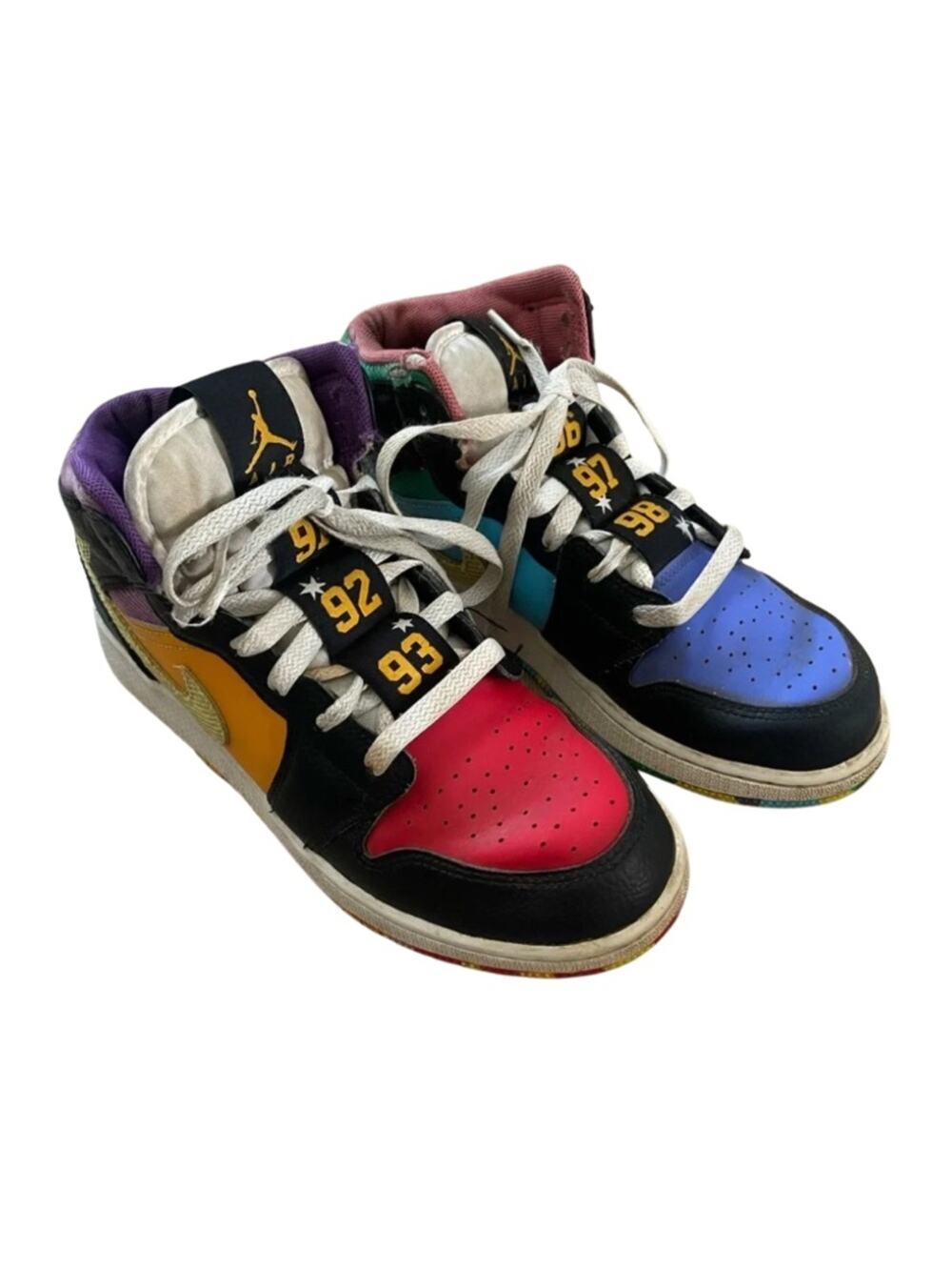 Nike Air Jordan 1 Mid Six Championships Blocking Boys Youth 5.5 #0129